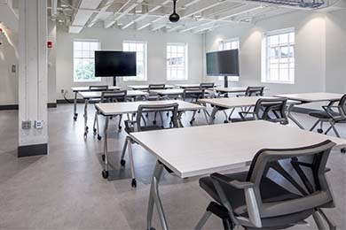 desks in classroom